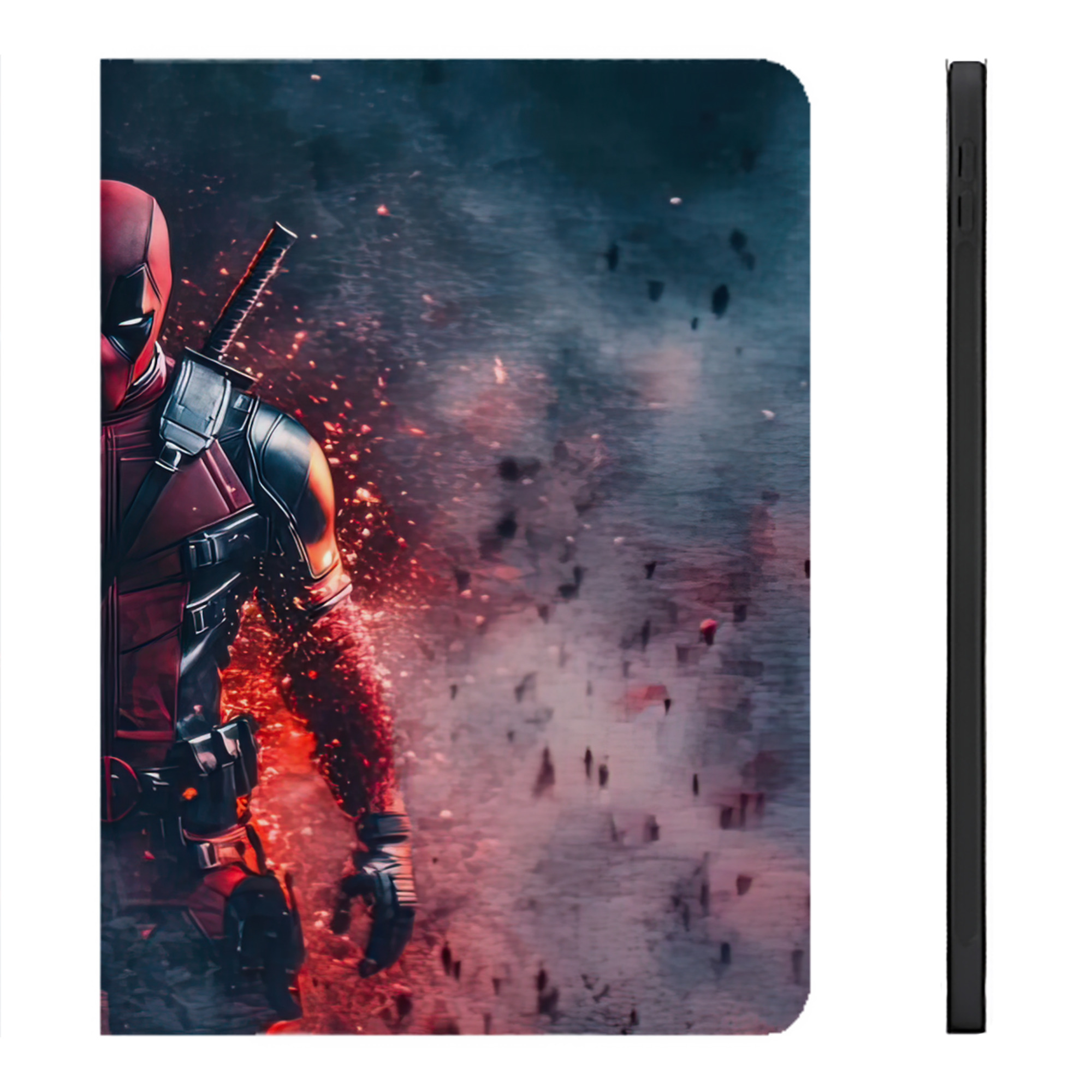 （画像用） Deadpool デッドプール IPadケース ペンホルダー付き ブックスタイルデザイン